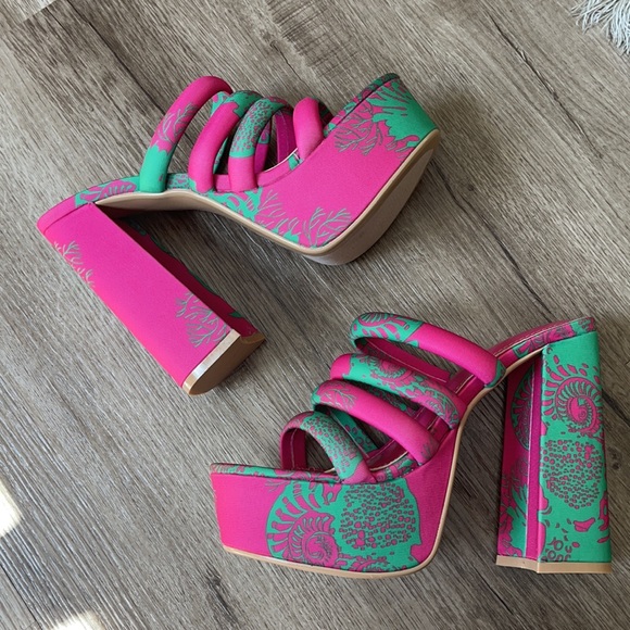 Platform chunky heel sandals - Picture 6 of 7